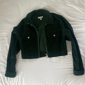 Green, corduroy, Topshop jacket size 2